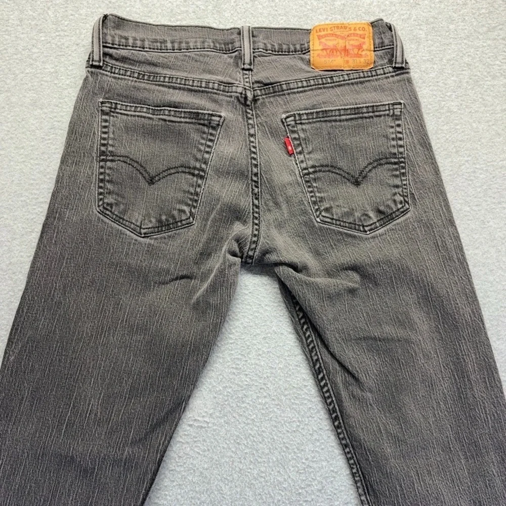 Levis 514 Jeans Mens 31X32 Black‎ Straight Low Rise Stretch Distressed Denim